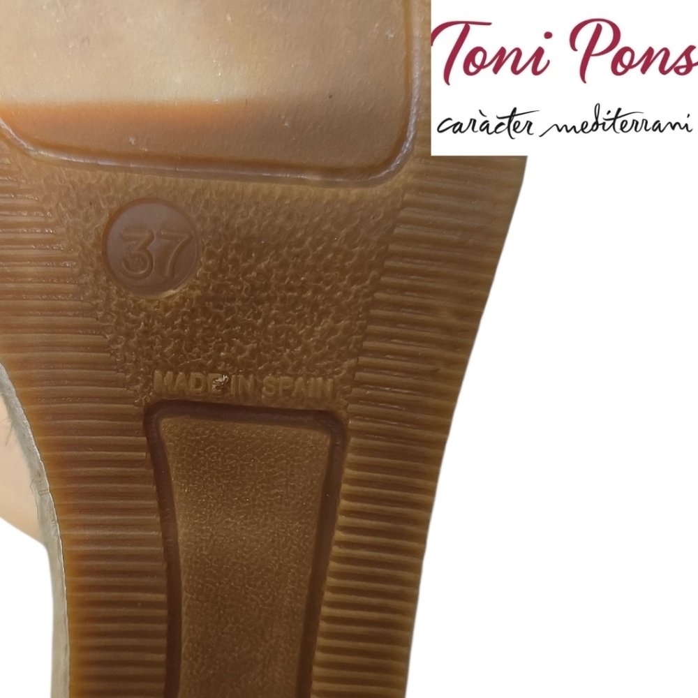 TONI PONS Noelia Espadrille Slip On Metallic Gunmetal Gray 37/6.5 - Picture 6 of 6